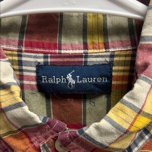 Ralph Lauren Red and Yellow Plaid Shirt size 14 (could be size 16 tag removed)